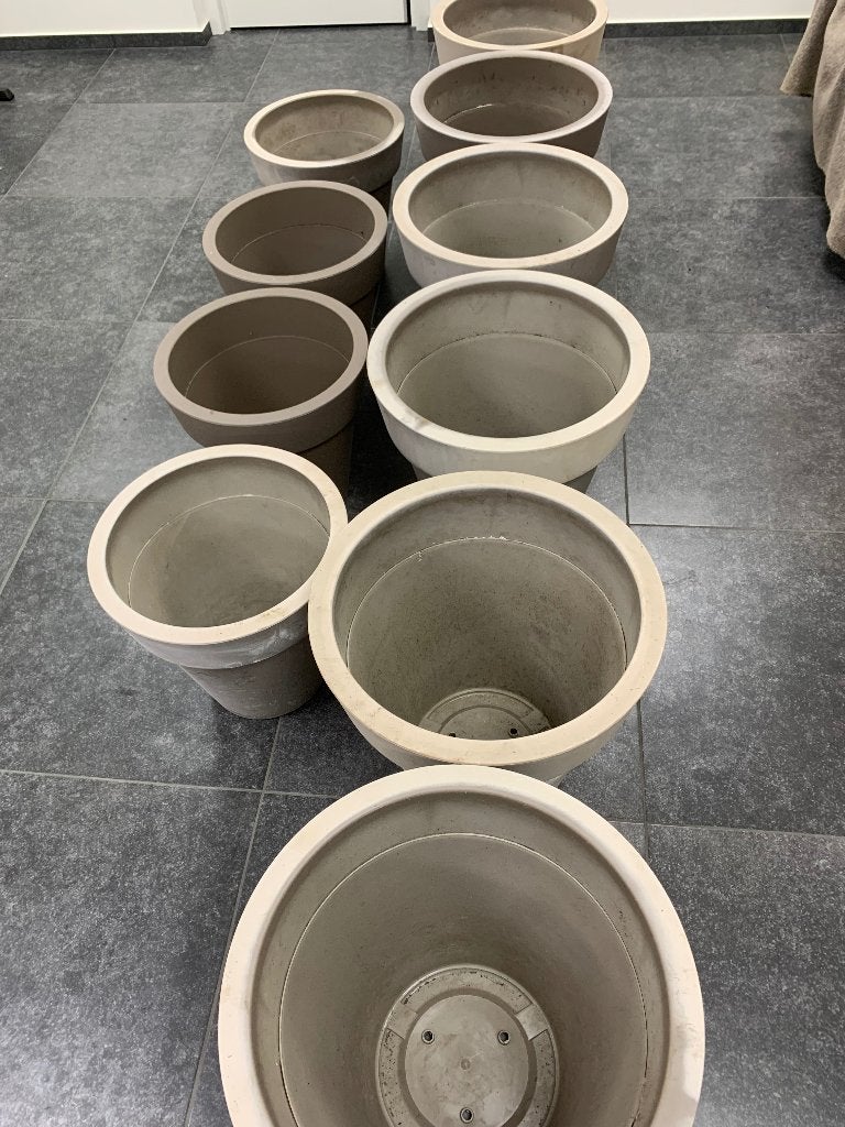 Diversen bloempotten, Kunststof, Gebruikt, Rond, Minder dan 40 cm
