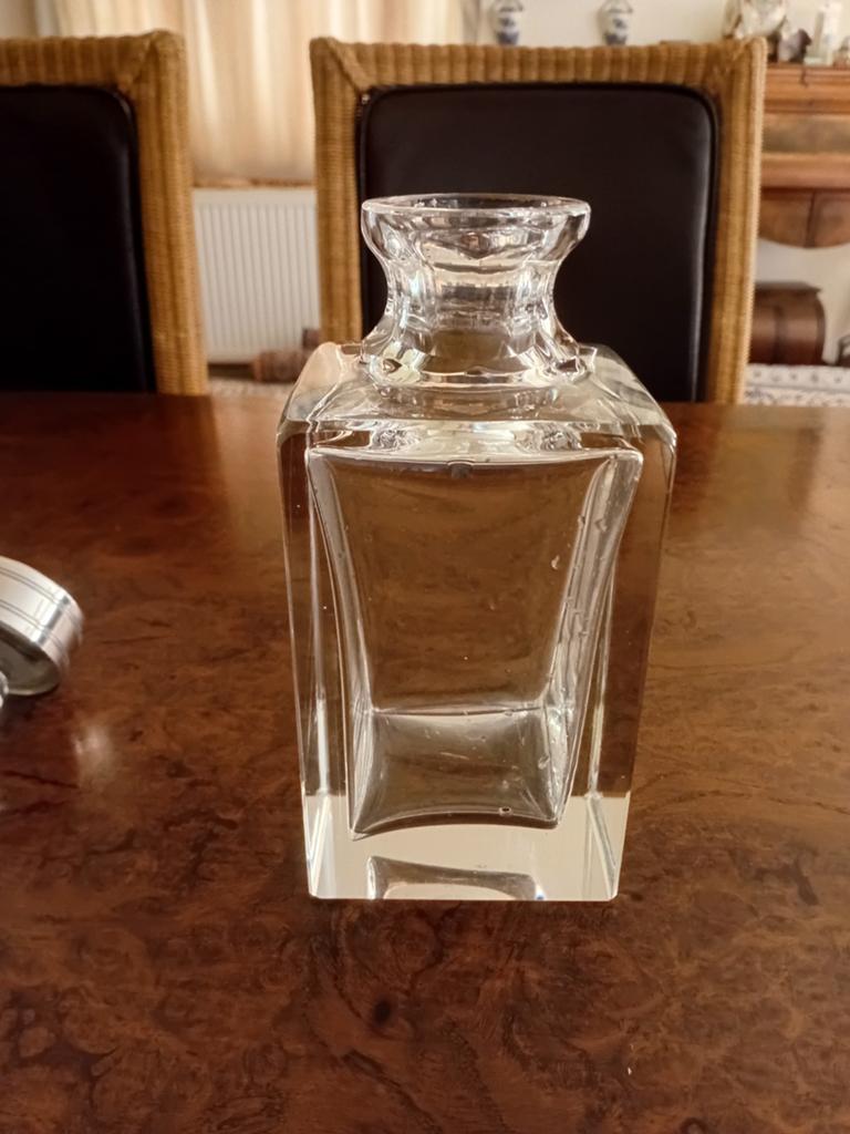 Elegante kristallen karaf met zilveren dop 925 zilver, Ophalen