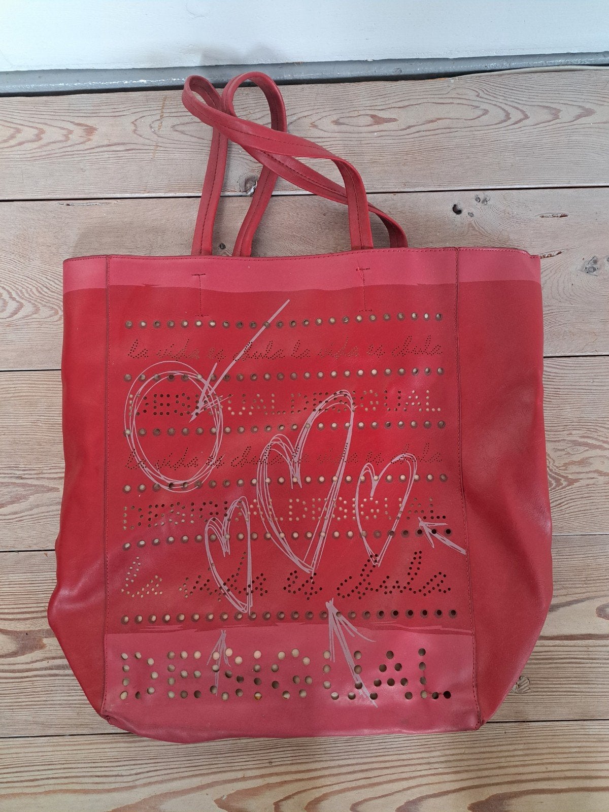 Desigual Shopper Tas - Rood met Perforaties, Ophalen of Verzenden, Nieuw, Rood, Shopper