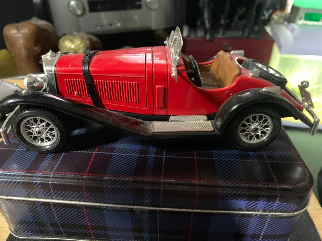 Burago Mercedes SSK 1928 - Rood Schaalmodel, Ophalen of Verzenden, Zo goed als nieuw