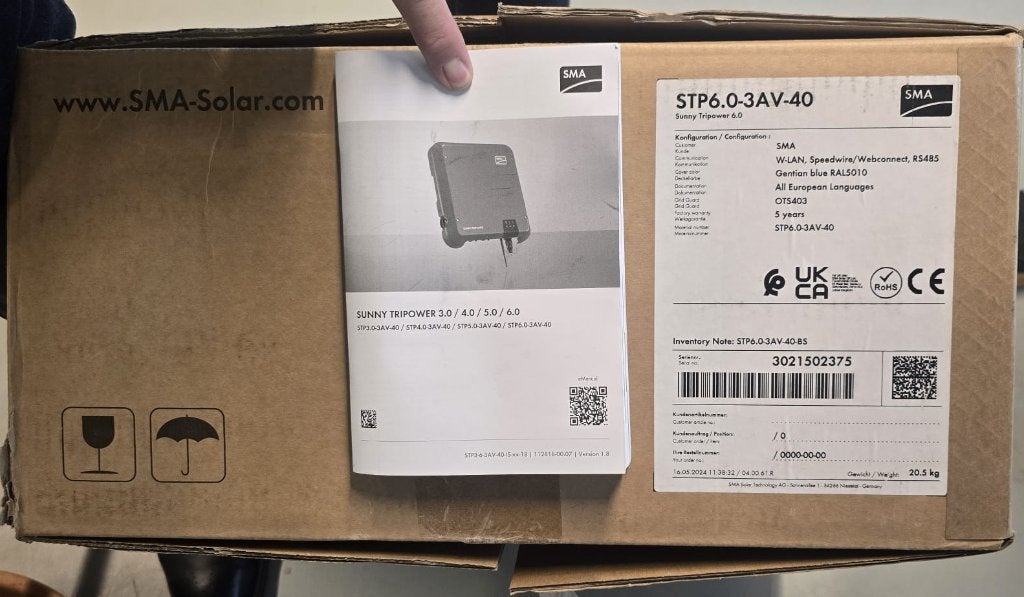 SMA Sunny Tripower 6.0 omvormer, Doe-het-zelf en Verbouw, Zonnepanelen en Toebehoren, Ophalen of Verzenden, Nieuw, Overige typen