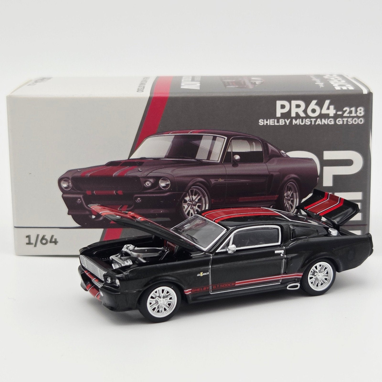 Pop Race – Shelby Mustang GT500, dark chrome/red, Mymodelcar@outlook.com, Auto, Ophalen of Verzenden, Pop Race