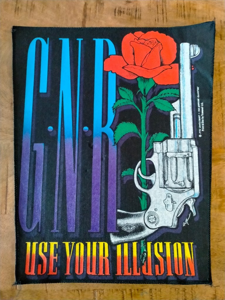 Guns N Roses GNR Use Your Illusion vintage 1993 backpatch, Ophalen of Verzenden, Zo goed als nieuw