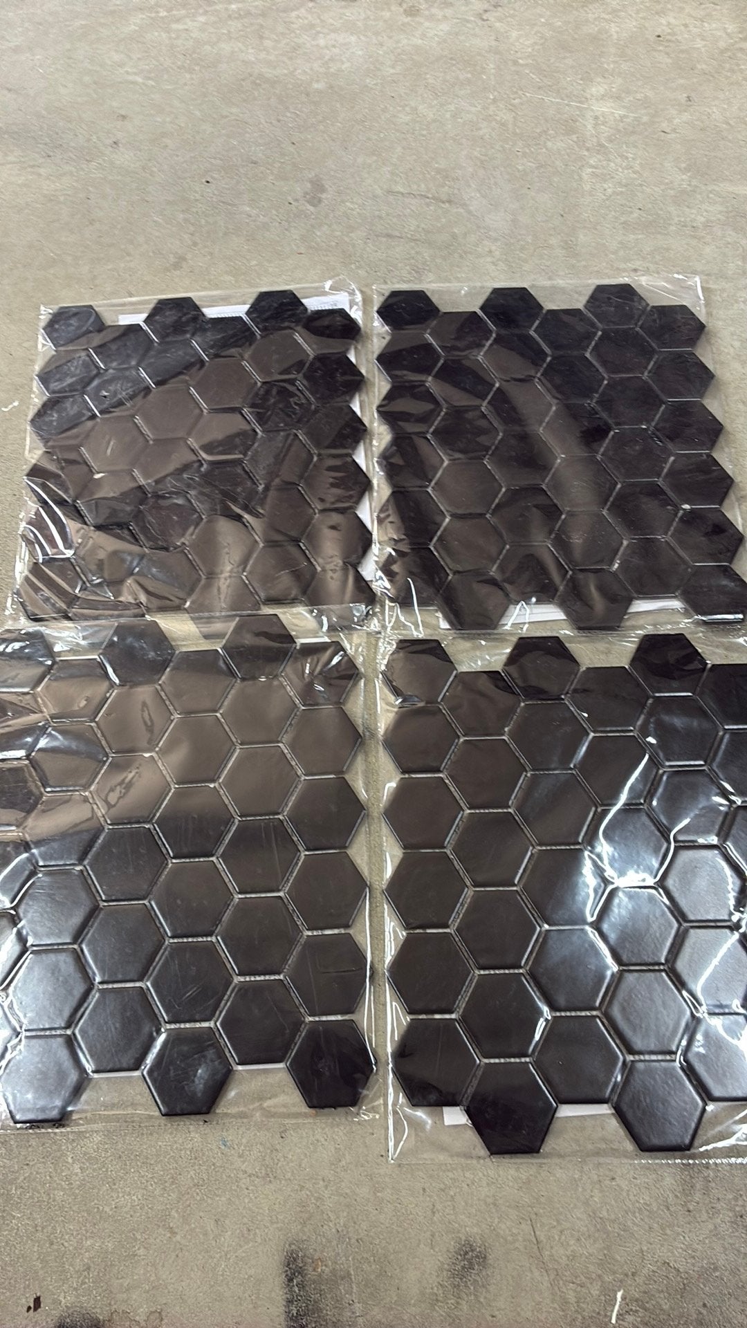4 tegel matjes hexagon zwart, Ophalen, Nieuw, Minder dan 20 cm, Minder dan 5 m²