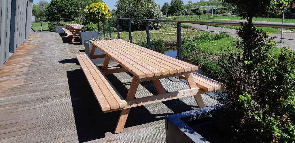 picknicktafel 4 m lang 12-14 pers ZWARE KWALITEIT, Ophalen of Verzenden, Nieuw, Rechthoekig, Hout