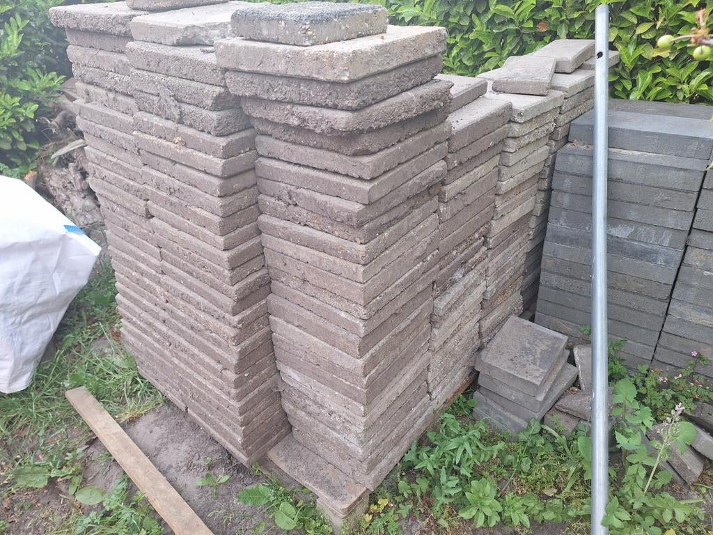 Stoeptegels / Betontegels - ca. 150 stuks, Gebruikt, Ophalen of Verzenden, 10 m² of meer, Beton