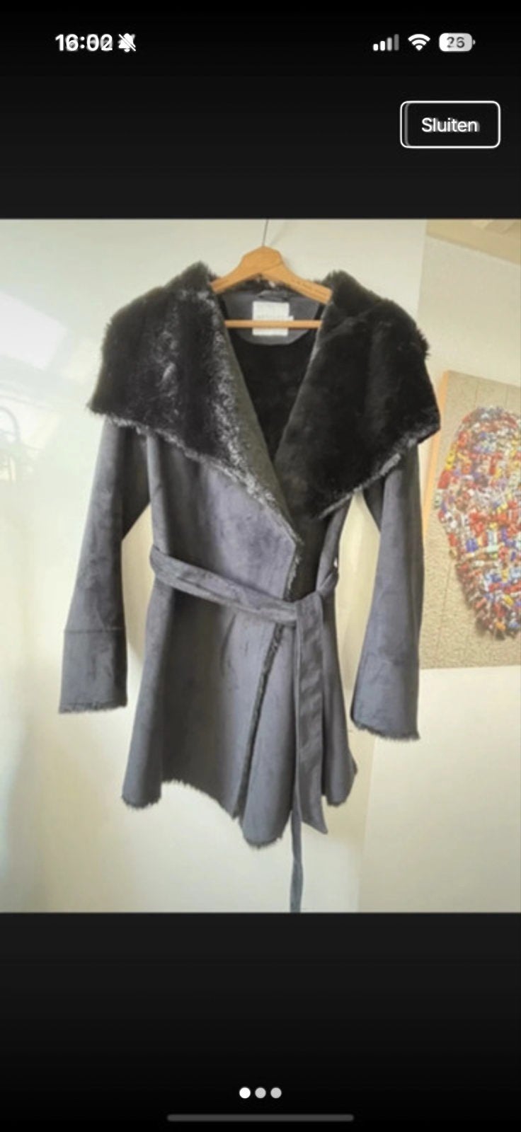 Super mooie suède jas van Articles - Maat 36/S, Kleding | Dames, Ophalen of Verzenden, Zo goed als nieuw, Maat 36 (S), Zwart