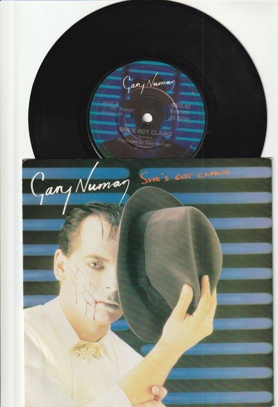GARY NUMAN   -   SHE'S GOT CLAWS   ////   I SING RAIN  [7''], Cd's en Dvd's, 7 inch, Zo goed als nieuw, Pop, Overige typen