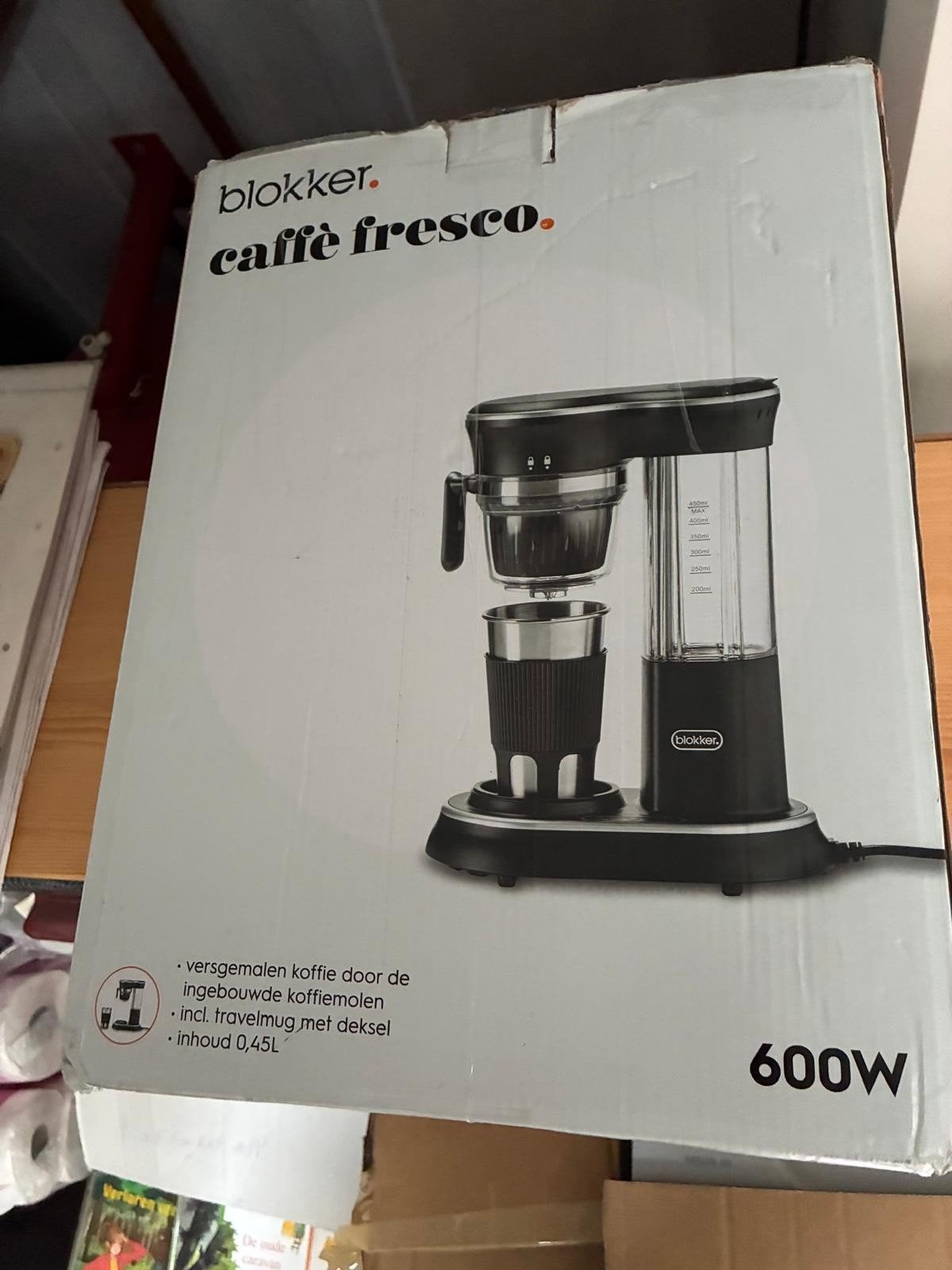 Blokker Caffè Fresco Koffiemachine met Travelmug, Afneembaar waterreservoir, 1 kopje, Koffiemachine, Nieuw