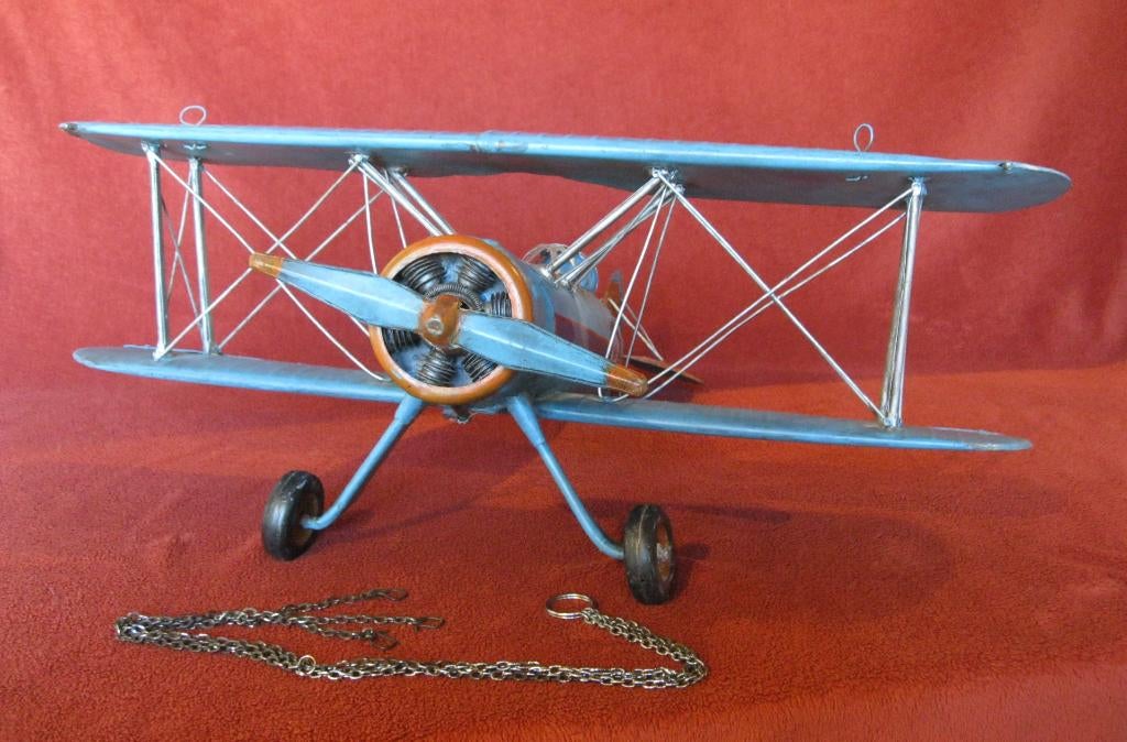 XXL decoratieve dubbeldekker vliegtuig., Antiek en Kunst, Curiosa en Brocante, Ophalen