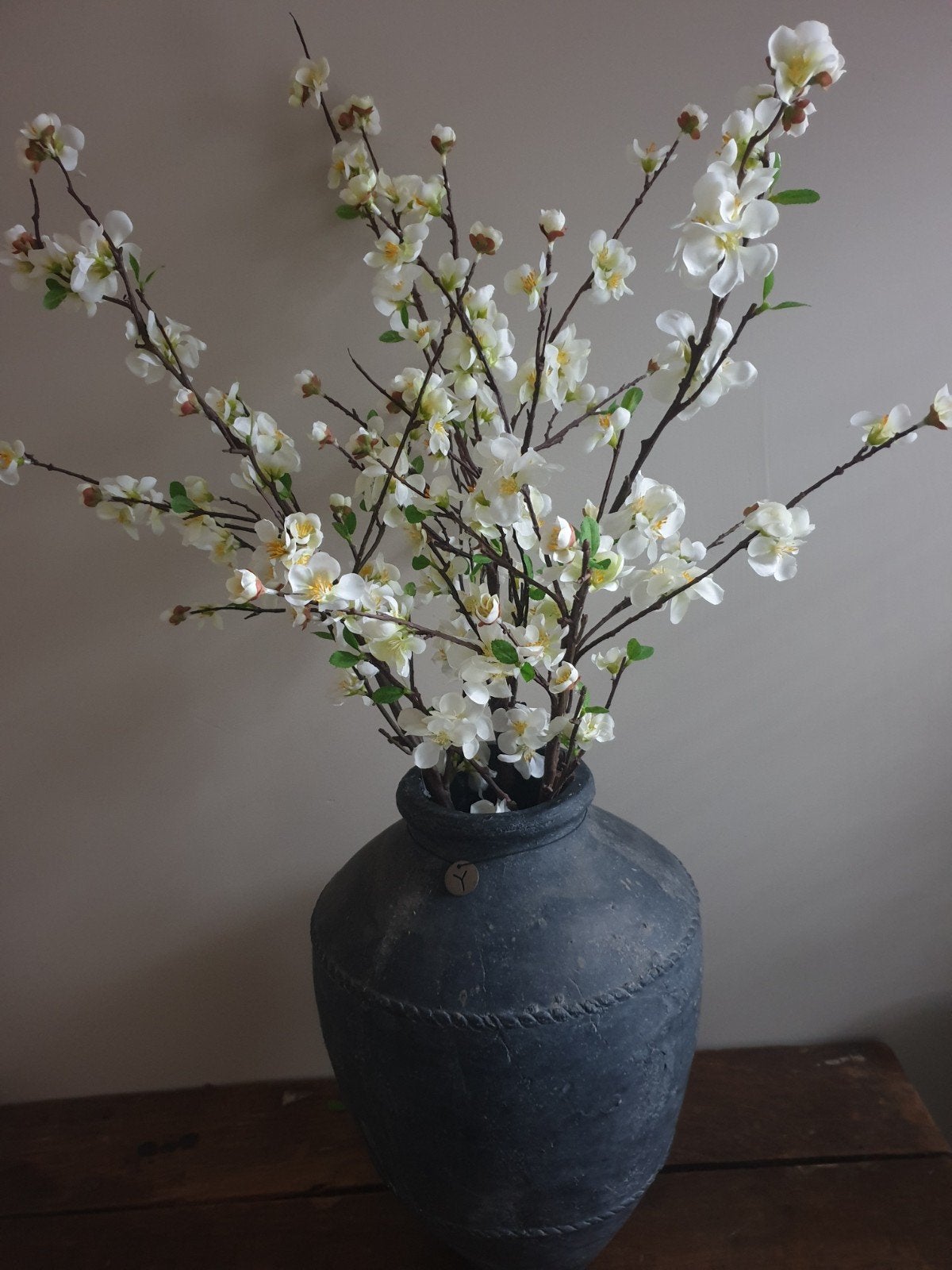 Prunus zijden tak - wit - zijdenbloemen 106 cm lang, Ophalen of Verzenden, Nieuw, Kunstbloem