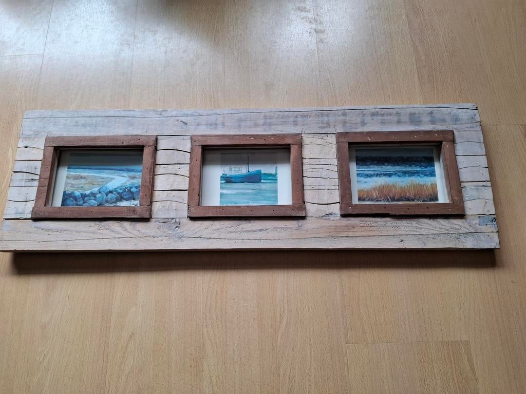 Wissellijst steigerhout voor 3 foto's, Huis en Inrichting, Ophalen of Verzenden, Hout, Minder dan 50 cm, Minder dan 50 cm