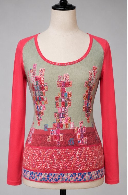 Exclusieve Pianurastudio top met lange mouwen koraal maat 40, Maat 38/40 (M), Nieuw, Ophalen of Verzenden, Lange mouw