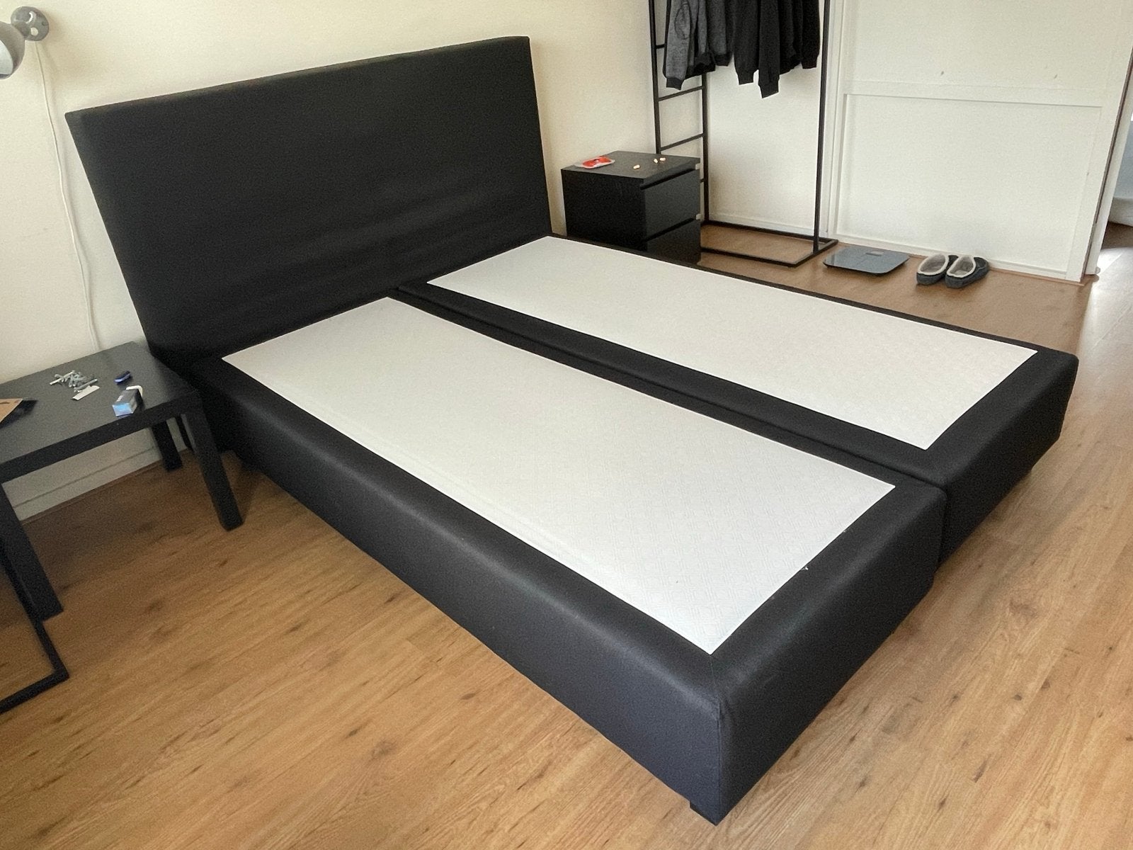 Tweepersoonsbed 160x210, Ophalen, Gebruikt, Tweepersoons, Stof