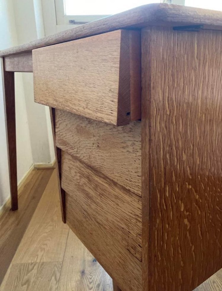 Vintage houten bureau (stijl Pastoe), Huis en Inrichting, Overige typen, Gebruikt, Ophalen of Verzenden, Overige merken