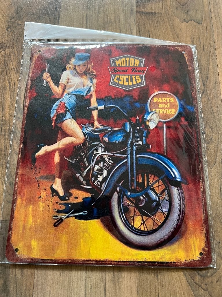 Motor Cycles reclame bord. VERZENDING MOGELIJK!!, Ophalen, Zo goed als nieuw, Reclamebord