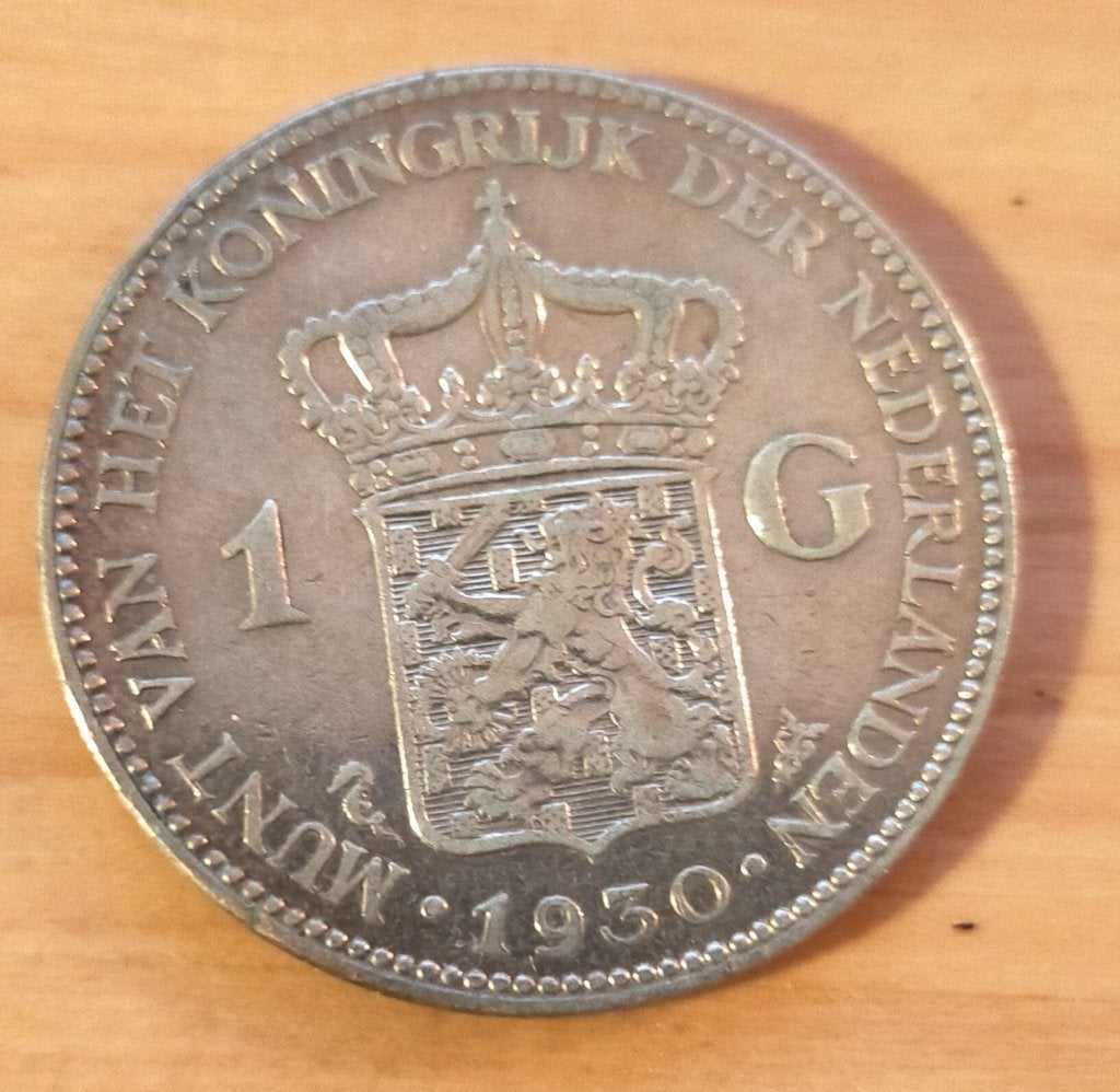 Gulden 1930 Wilhelmina, Postzegels en Munten, Munten | Nederland, 1 gulden, Zilver, Ophalen of Verzenden, Koningin Wilhelmina