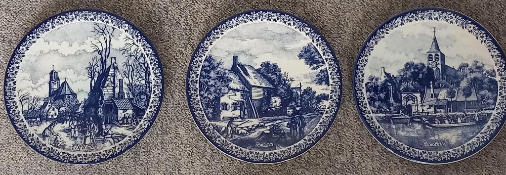 Set borden Delftsblauw handgeschilderd Chemkefa, Antiek en Kunst, Ophalen