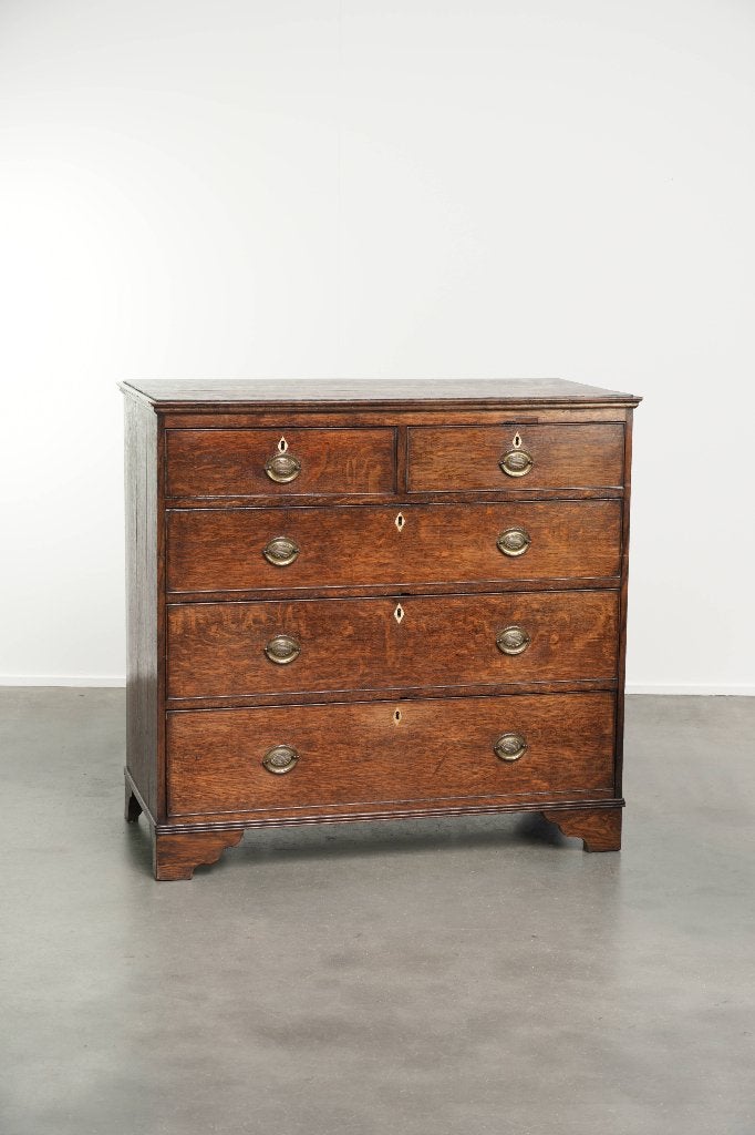 Mooie grote kleurrijke Engelse 18e eeuwse ladekast/commode, Ophalen