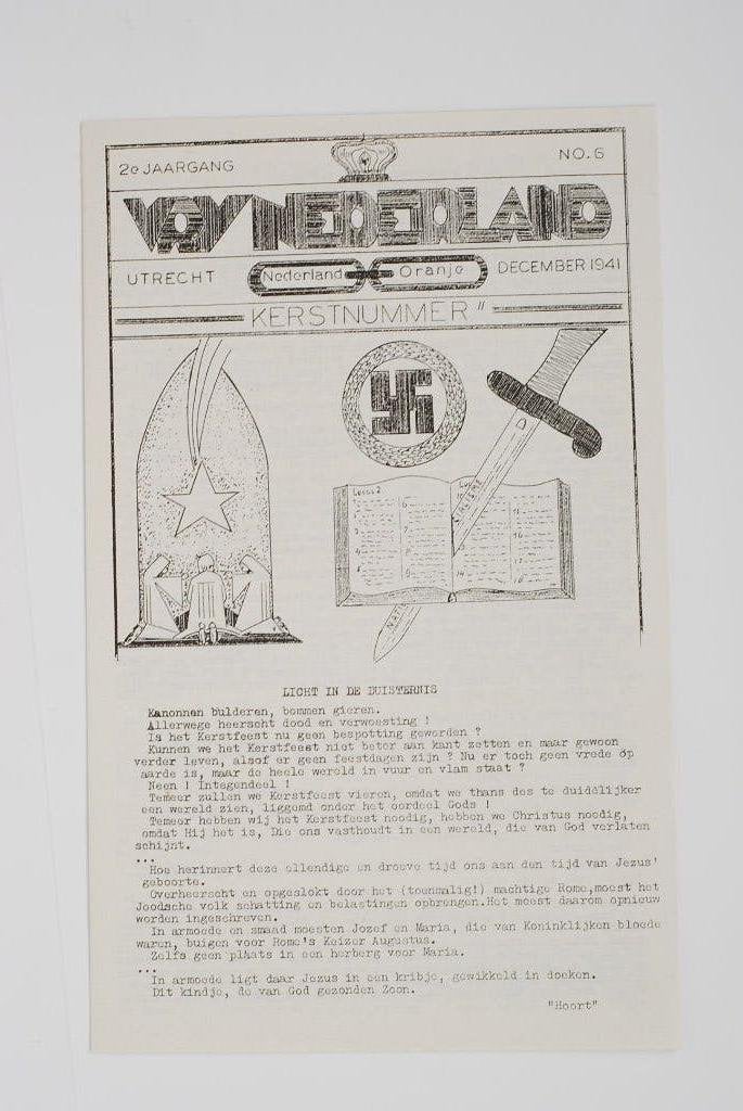 Vrij Nederland Kerstnummer December 1941 Herdruk verzetsblad, Verzamelen, Zo goed als nieuw, Verzenden, Amsterdam, Florence Uitgeverij