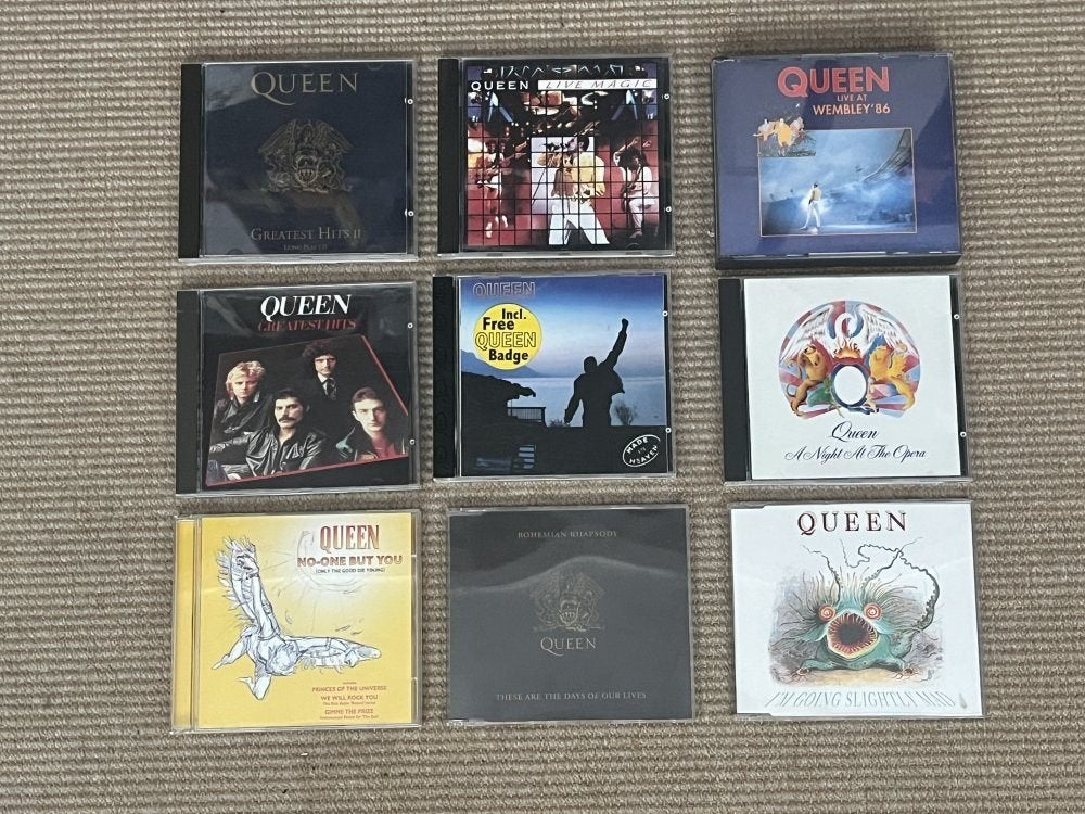 Queen | Diverse CD's en Singles | 9 stuks, Ophalen of Verzenden, Gebruikt, Poprock, Inclusief doosje