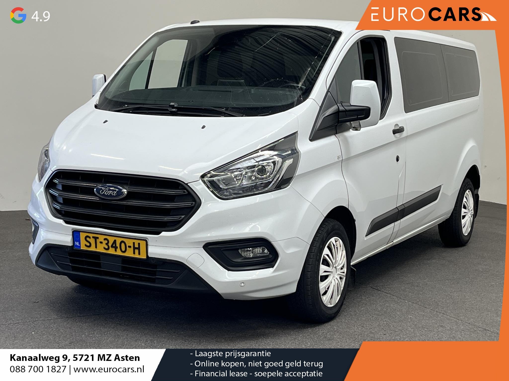 Ford Transit Custom 320 2.0 TDCI L2H1 Trend 9persoons PERSON, Auto's, Voorwielaandrijving, Stof, Euro 6, Wit
