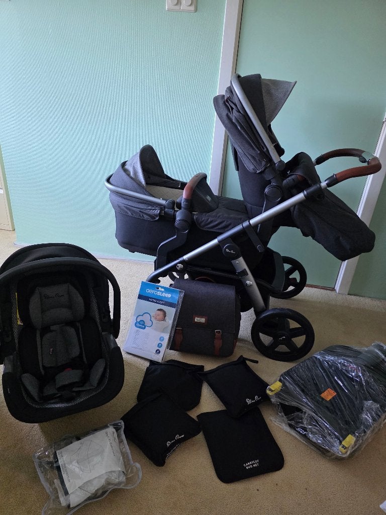 Silver cross wave Kinderwagen met veel accessoires, Zo goed als nieuw, Combiwagen, Verstelbare duwstang, Ophalen