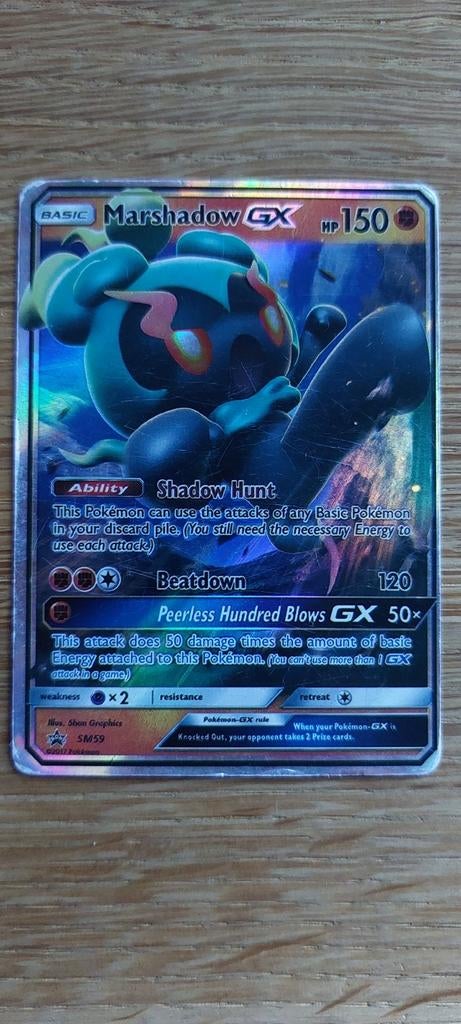 Marshadow GX Pokémon kaart (2017), Hobby en Vrije tijd, Verzamelkaartspellen | Pokémon, Ophalen of Verzenden