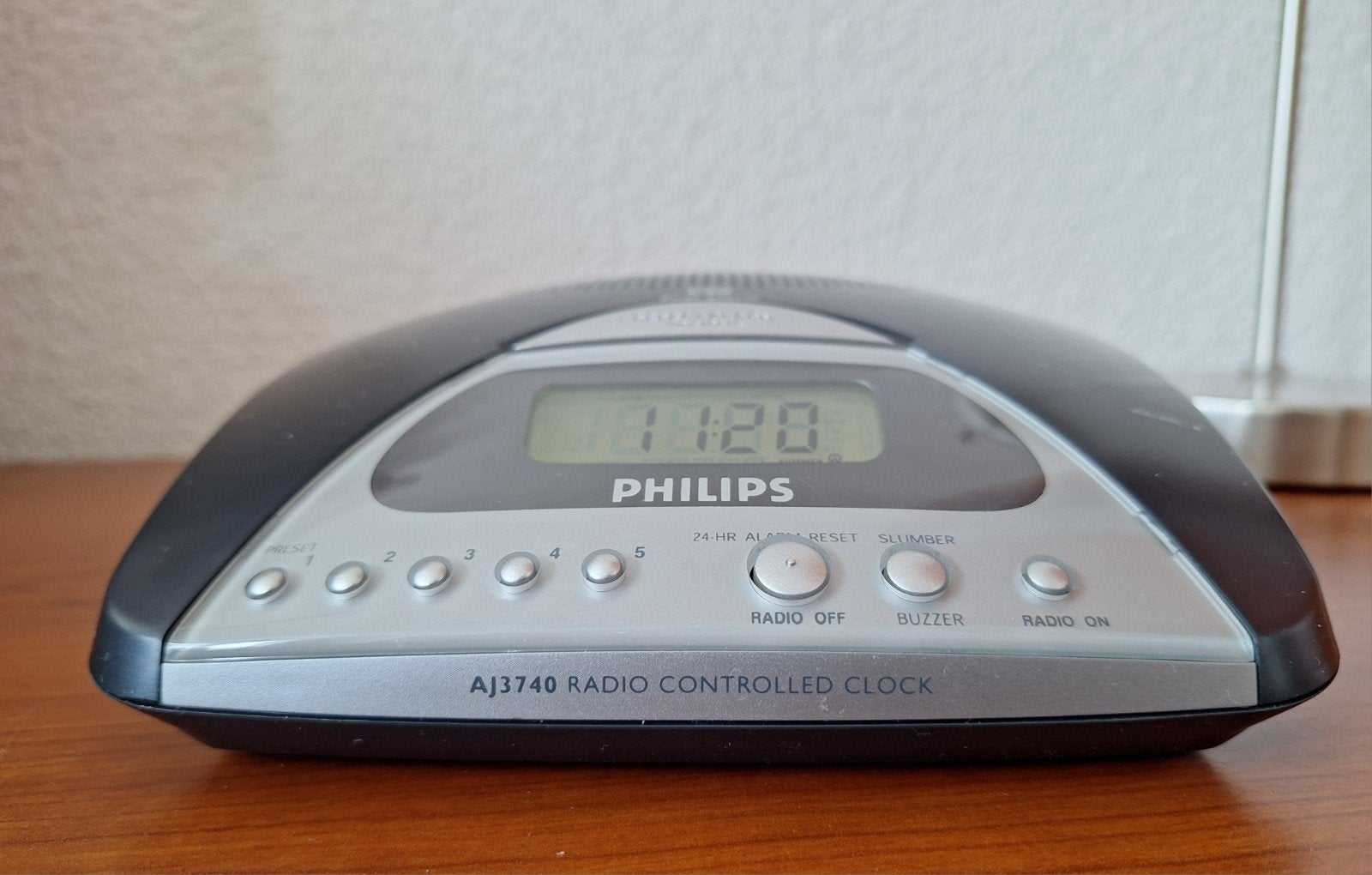 Vintage Philips AJ 3740 wekker clock Radio Controlled als ni, Ophalen of Verzenden, Zo goed als nieuw, Radio