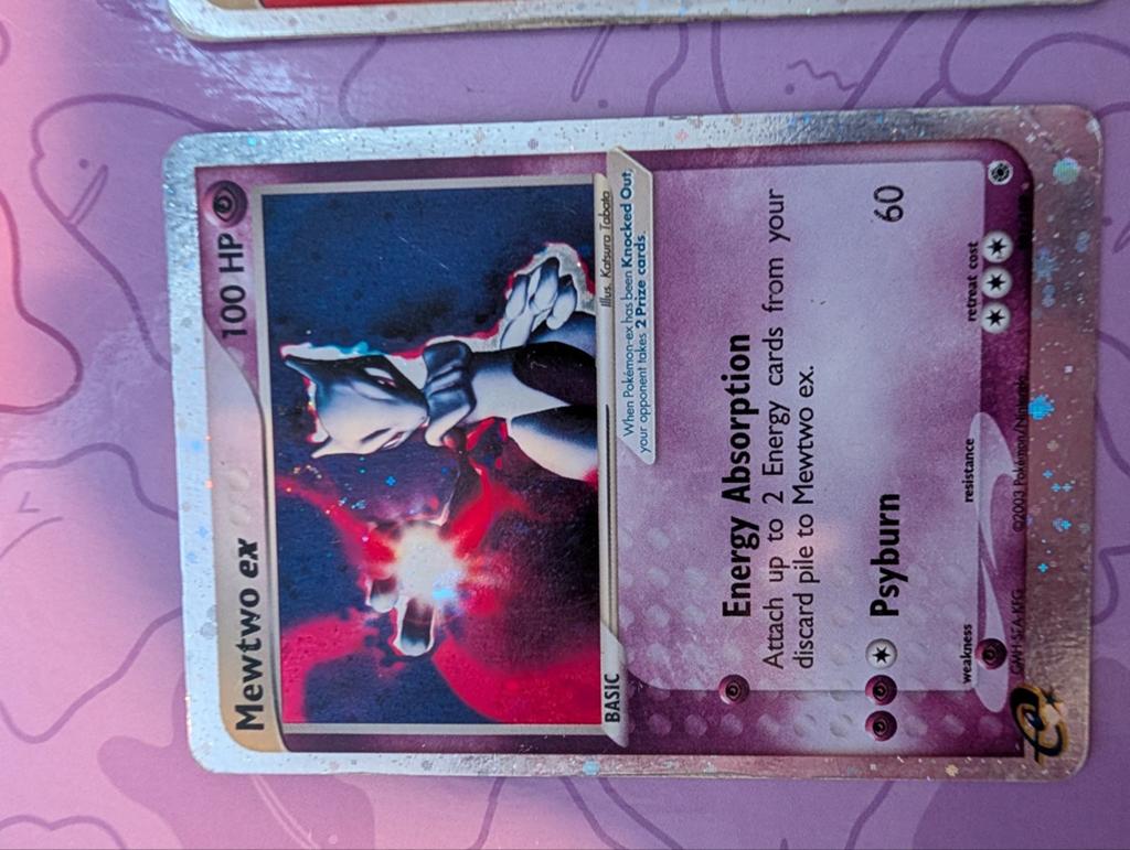 Mewtwo ex Pokémon  Ex Ruby & Sapphire, Ophalen of Verzenden, Gebruikt, Losse kaart, Foil