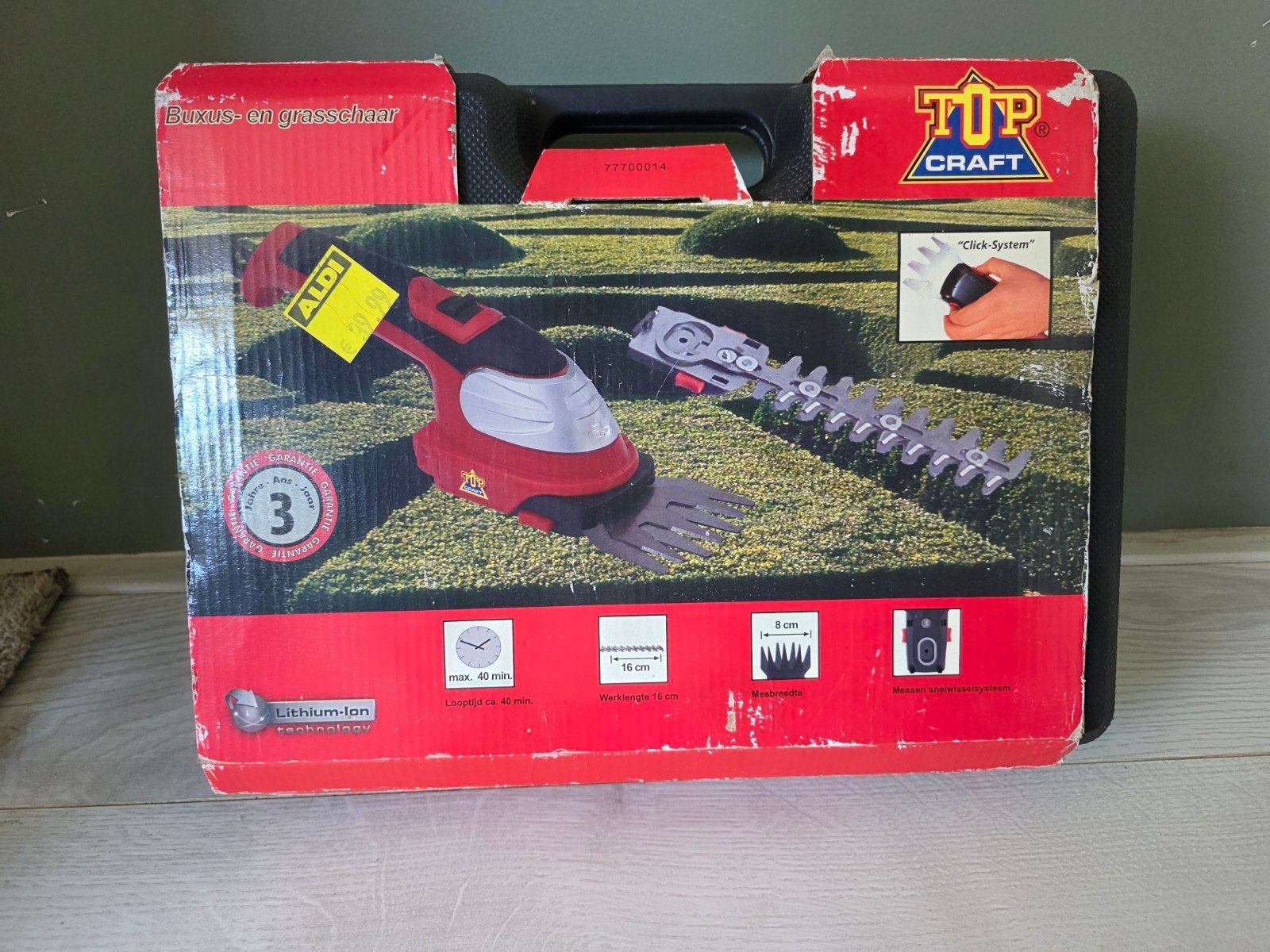 Top Craft Buxus- en Grasschaar met Accu, Ophalen of Verzenden, Gebruikt, Accu, Top Craft