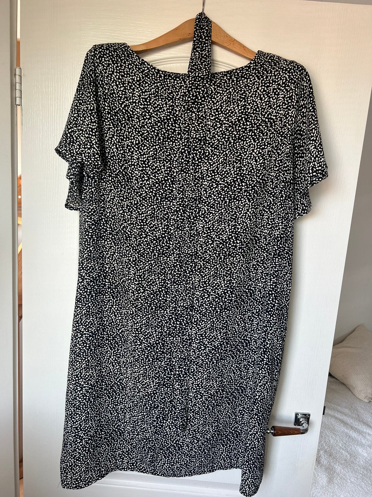 Zomerjurk, gevoerd, maat XL, van de HEMA, met strik riem., Zwart, Maat 46/48 (XL) of groter, Ophalen of Verzenden, Zo goed als nieuw