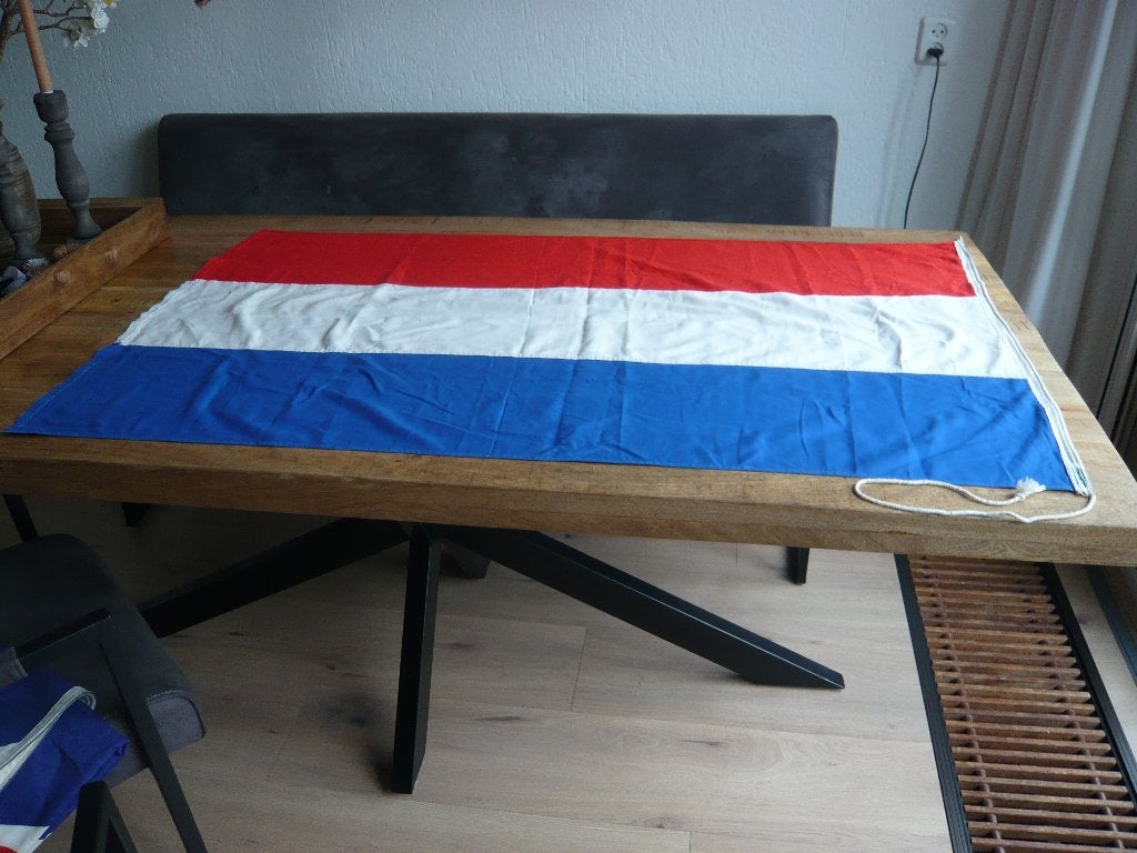 nette gebruikte Nederlandse linnen vlag, Ophalen of Verzenden