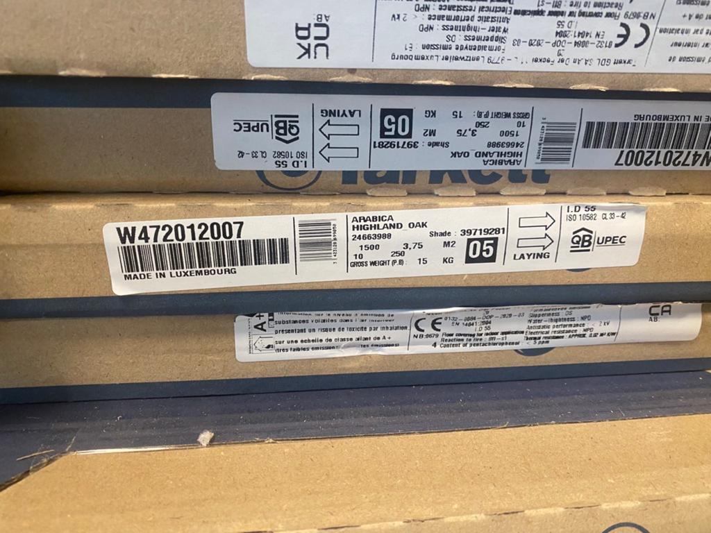 Tarkett pvc arabica highland oak, Ophalen, Nieuw, 75 m² of meer