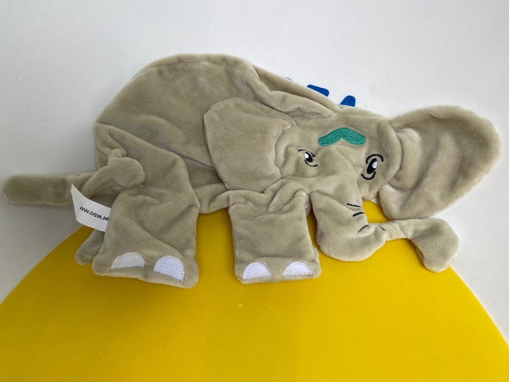 K3577 natalis DSW doek doekje olifant groen, Ophalen of Verzenden, Zo goed als nieuw, Olifant