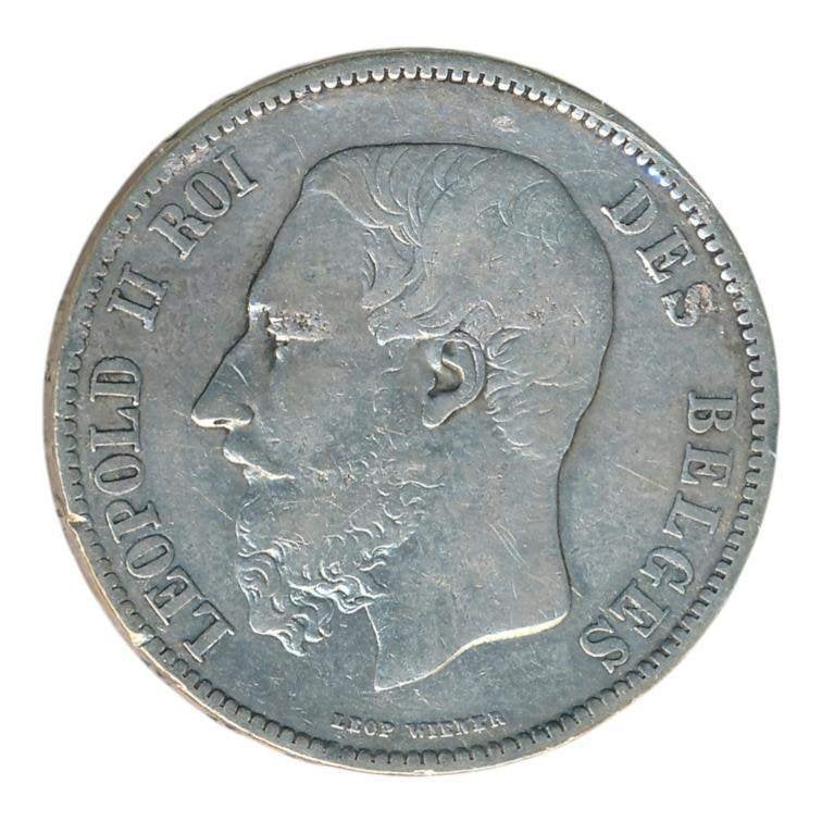 België 5 Francs 1868, Ophalen of Verzenden, Losse munt, Zilver