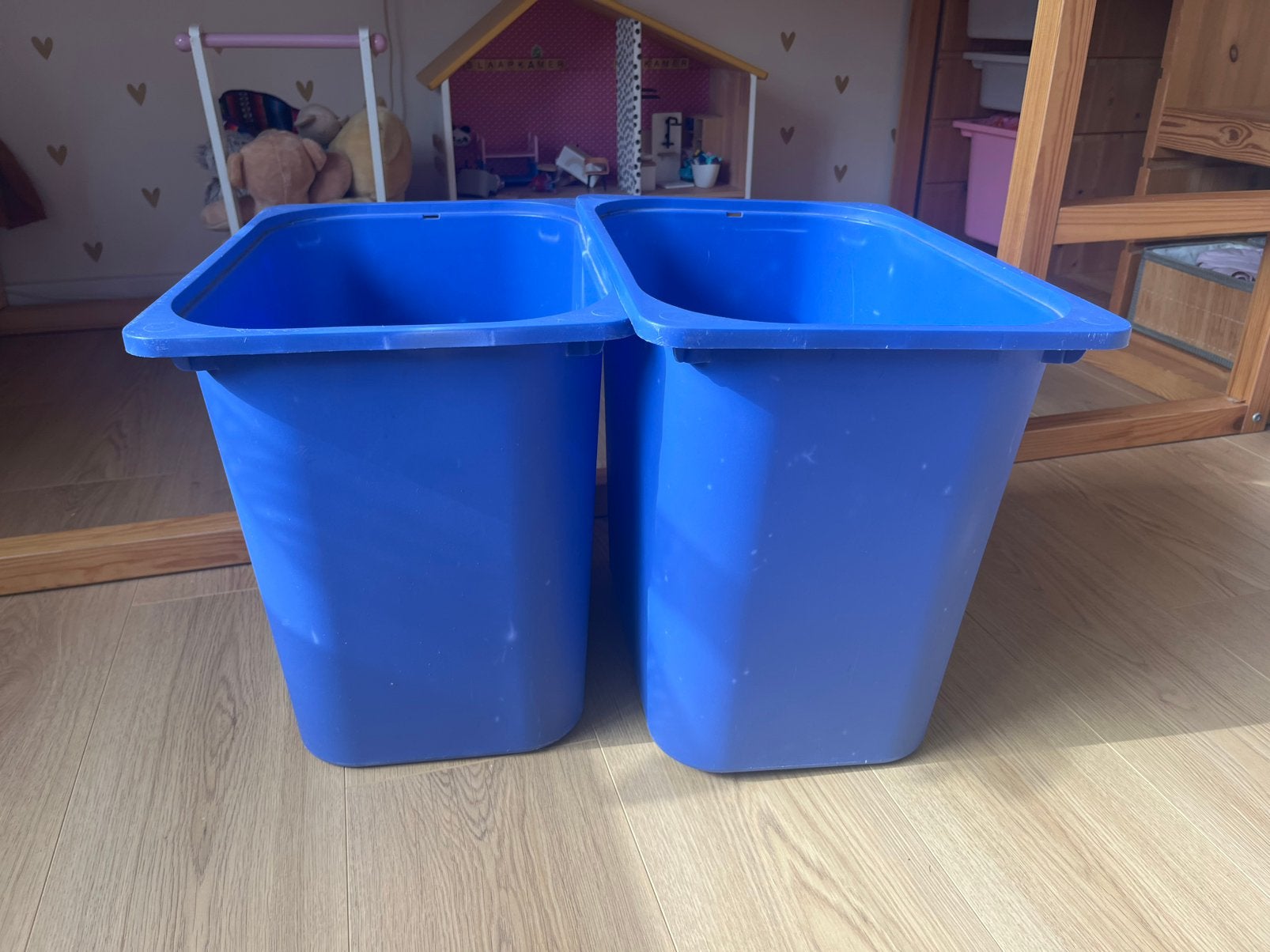 Twee Trofast Opbergbakken Ikea / mand / krat Blauw, Ophalen, Gebruikt