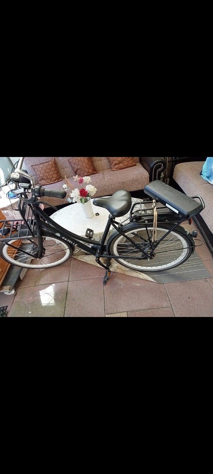 Gazelle damesfiets met voordrager en kinderzitje, Ophalen of Verzenden, Gebruikt, Gazelle