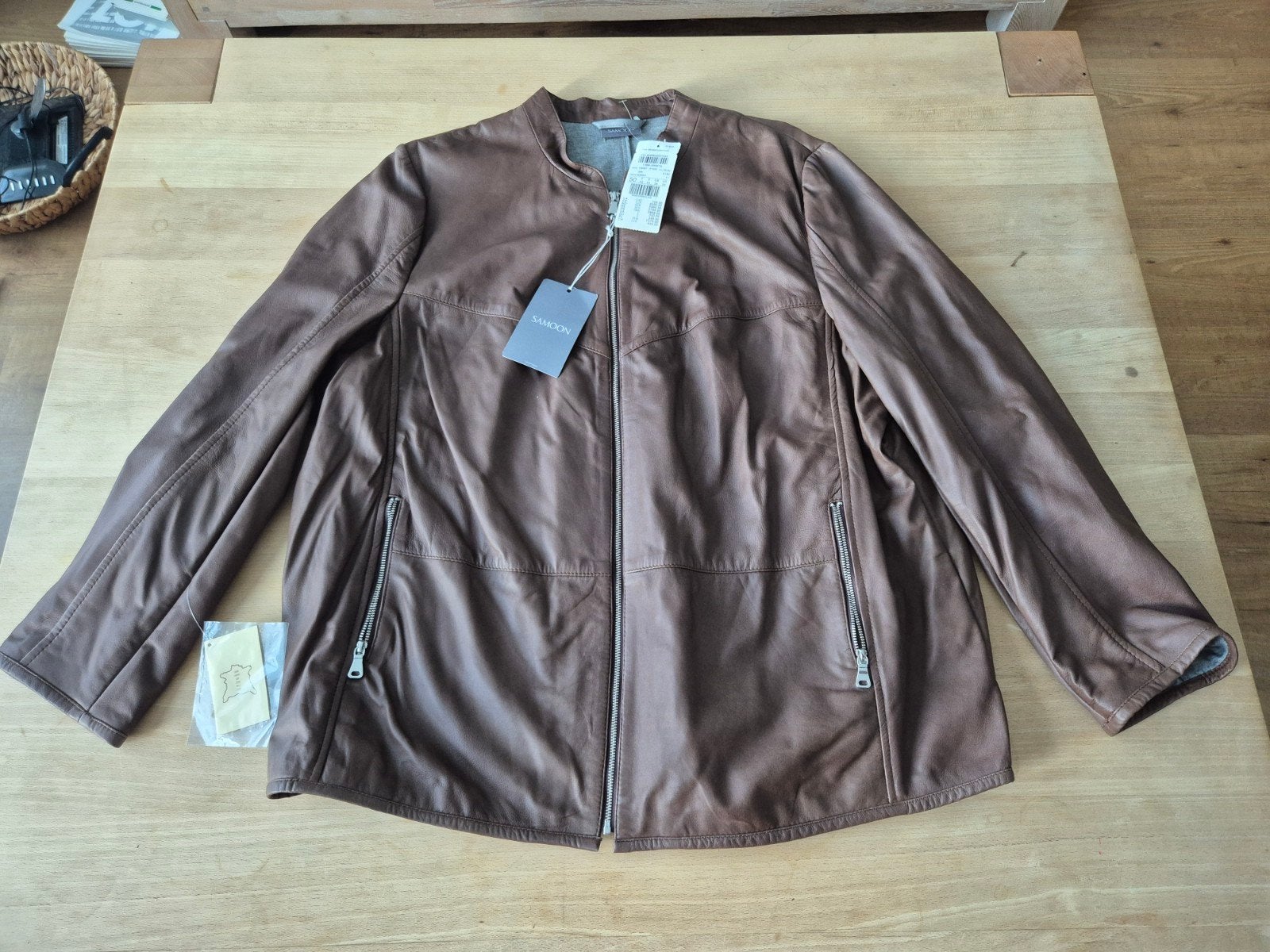 Prachtige leren jas Samoon.Maat 50.Nieiw met kaartjes., Bruin, Verzenden, Maat 46/48 (XL) of groter, Nieuw