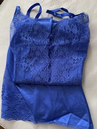 Vanity Fair - luxe set met kant - maat 32/4 - blauw - nieuw, Ophalen of Verzenden, Zwart, Setje