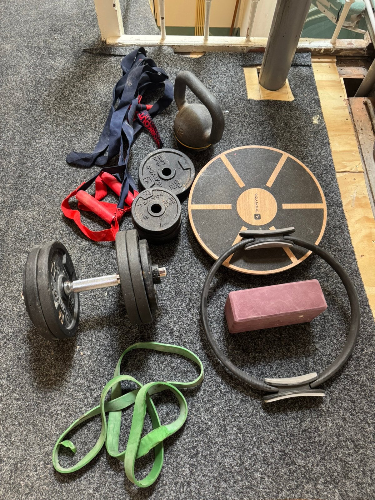 Complete fitness set – gewichten 36kg, kettlebell 12kg, Sport en Fitness, Ophalen of Verzenden, Zo goed als nieuw