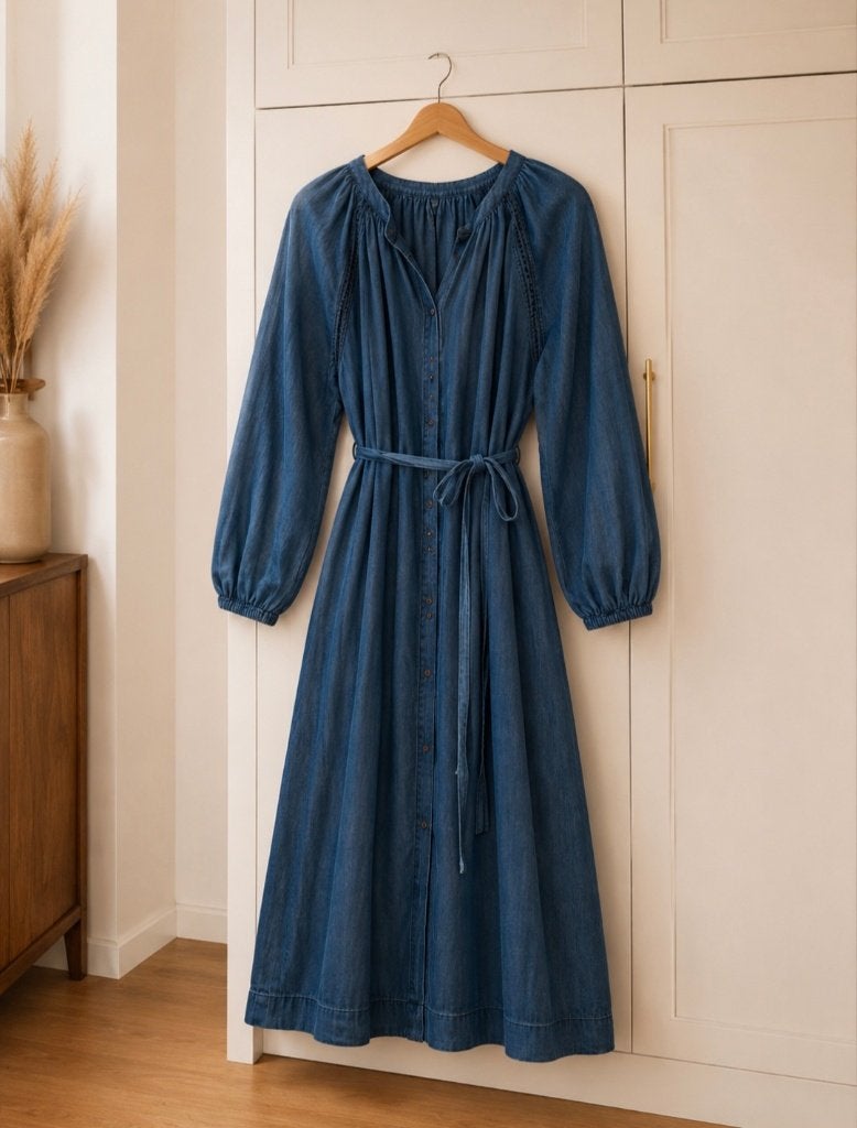 Lange summum jurk M, Maat 38/40 (M), Summum Woman, Blauw, Ophalen of Verzenden