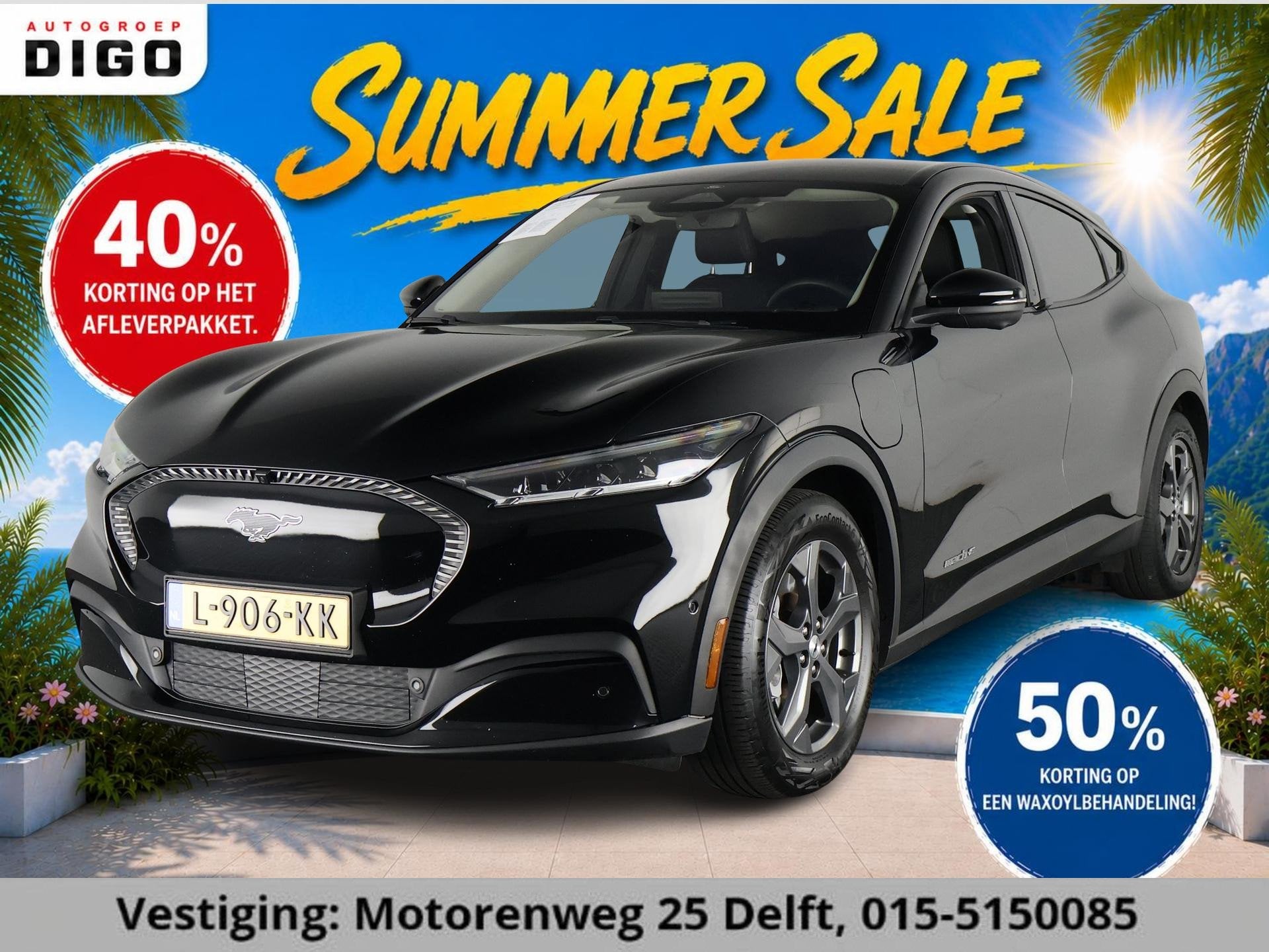 Ford Mustang Mach-E RWD 75 kWh SOH 94% GARANTIE 2031* APPLE, Automaat, Gebruikt, 750 kg, Zwart