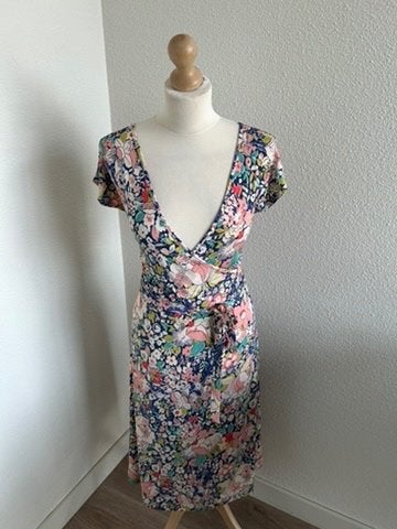 King Louie maat L roze bloemetjes zomer jurk 1659, Kleding | Dames, Maat 42/44 (L), Ophalen of Verzenden, Zo goed als nieuw, Knielengte