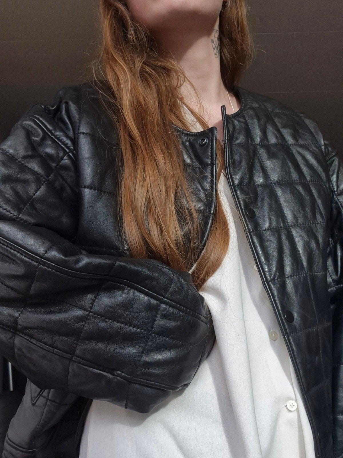 H&M Premium Selection leren bomberjack, H&M, Zwart, Maat 42/44 (L), Nieuw