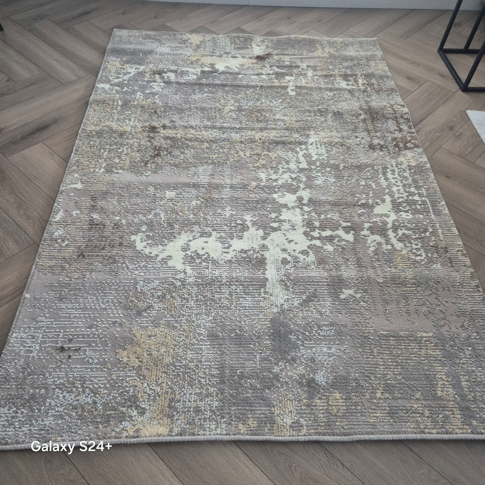 Modern grijs vloerkleed met abstract patroon, 100 tot 150 cm, Bruin, Nieuw, Ophalen of Verzenden