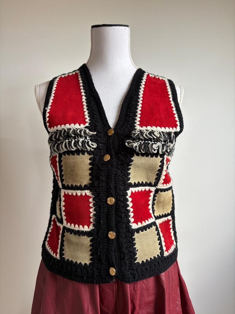 Vintage top / gilet hippie stijl, Maat 38/40 (M), Ophalen of Verzenden, Zo goed als nieuw, Zonder mouw
