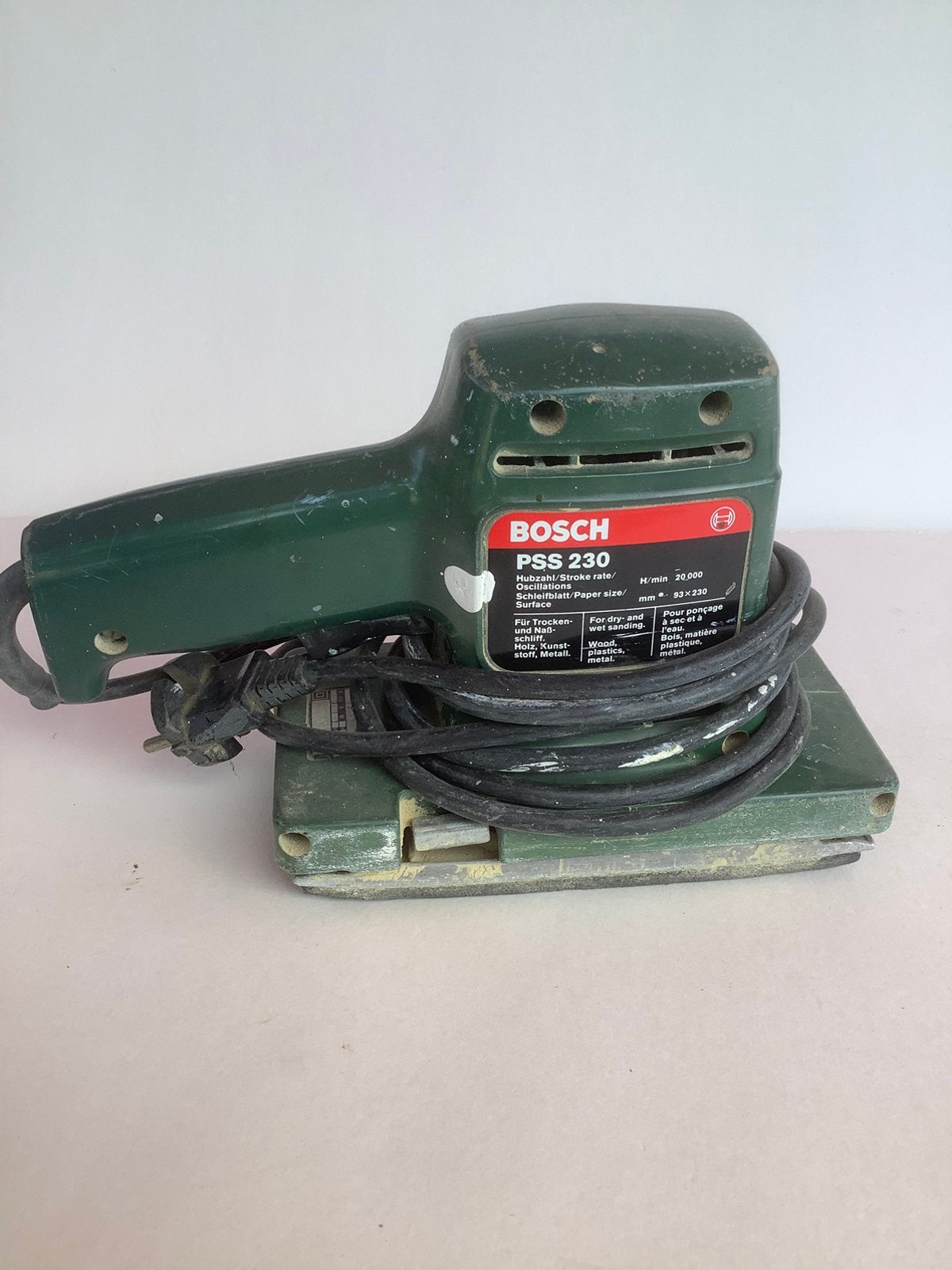 Bosch schuurmachine, Ophalen of Verzenden, Gebruikt, Minder dan 600 watt, Vlakschuurmachine