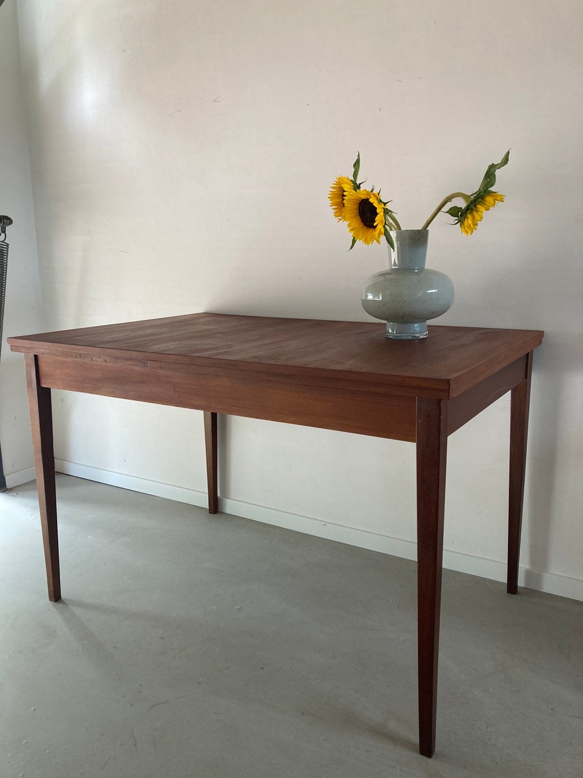 Midcentury vintage teak eettafel uitschuifbaar, Ophalen, Gebruikt, Vintage retro jaren 60 Deens, Teakhout