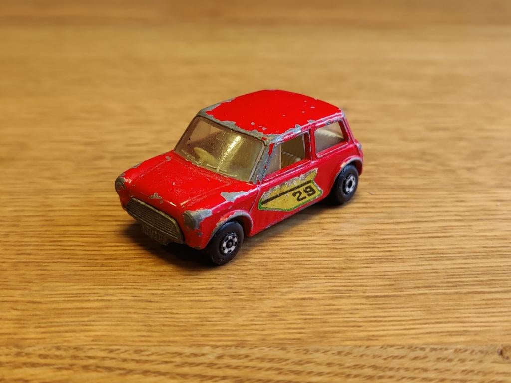 Racing Mini Cooper ROOD Matchbox, Ophalen of Verzenden, Zo goed als nieuw, Auto